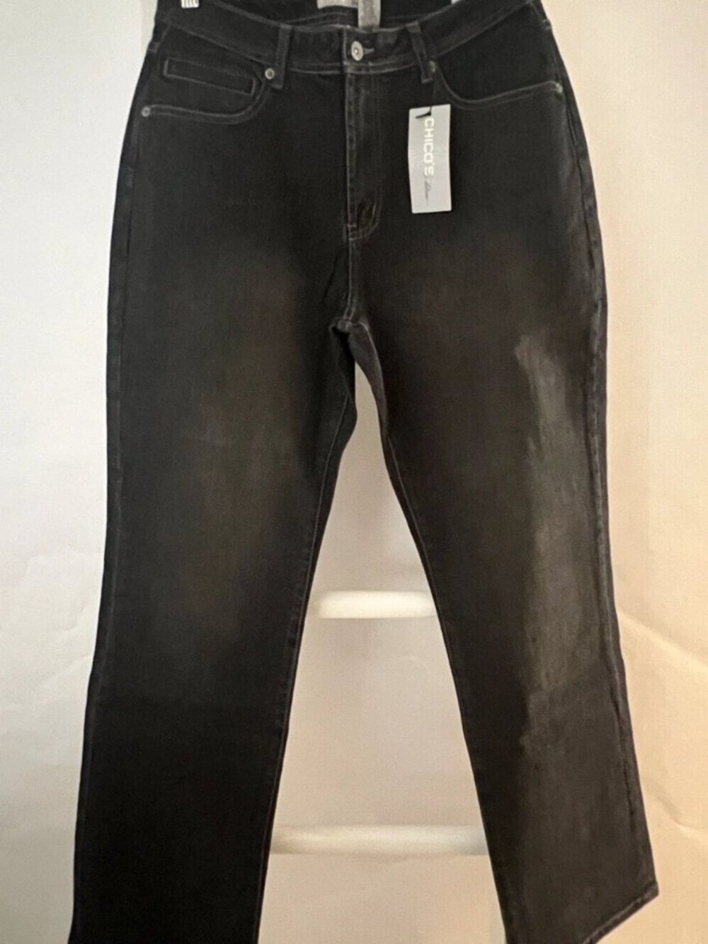 Chico's Platinum Denim Pant 10 Black NWT